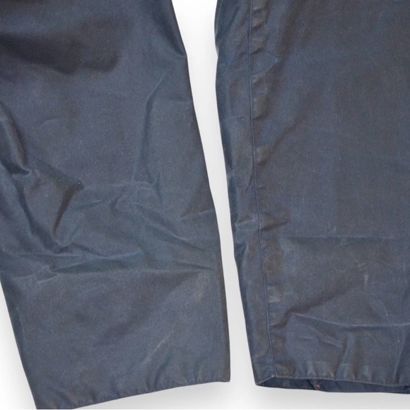 VTG Barbour Border Wax Jacket With Hood 1994 A205 Navy Blue Made In England C38 - Picture 12 of 16